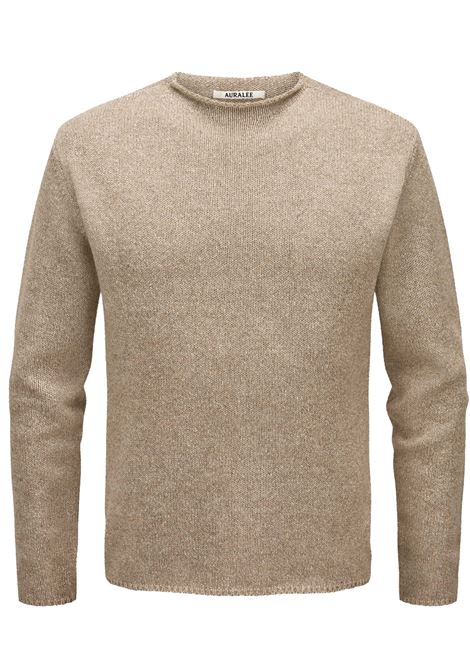 knit jumper man beige AURALEE | A26SP03NSMIX BEIGE